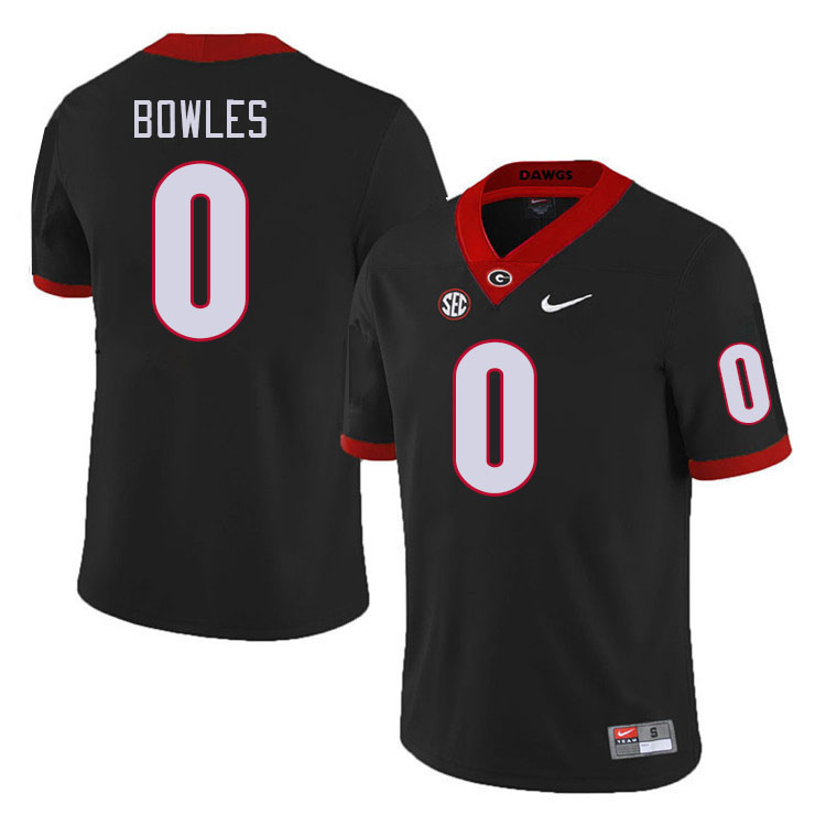 #0 Troy Bowles Georgia Bulldogs Jerseys Football Stitched-Retro Black